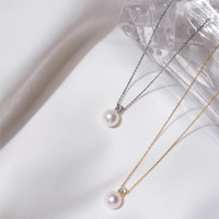 Mizzen Collier ras du cou en argent 925 avec pendentif en perle d'eau douce naturelle pour femme, rose, violet, blanc