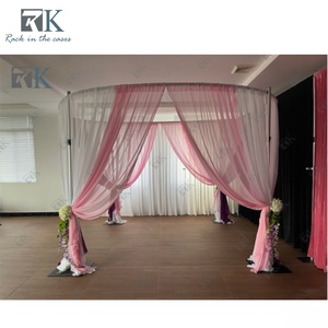 Round <b>Backdrop</b> Stand Aluminum Pipe and Drape <b>Frame</b> Event <b>Backdrop</b> Stand Portable Pipe and Drape for Wedding Events - Product Image 3