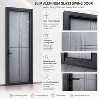Pintu Ayun Kamar Mandi Aluminium Tipis 35*48 1.0 Kaca Tempered Ganda Berinsulasi Buram