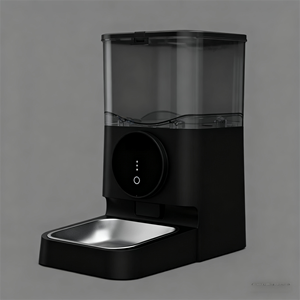 Distributeur de nourriture intelligent pour animaux de compagnie YG-IAF003 avec contrôle par application, bols en acier inoxydable, alimentation par charge/batterie, mode minuterie, design adorable pour chats et chiens - Product Image 2