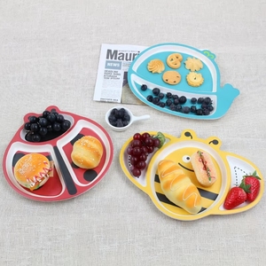 Lovely Kids' Eco-Friendly Melamine Dinner <strong>Set</strong> with Divided Section <strong>Plate</strong> Cartoon Pattern Customized Color Logo for <strong>Children</strong> - Product Image 1