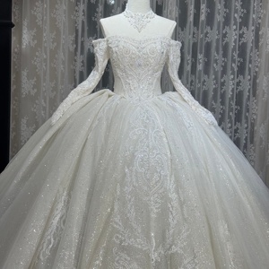 Wx152 Elegant Ball <b>Gown</b> Wedding Dresses for <b>Bride</b> Long Sleeves Bridal Skirt for Bridal Wedding Lace-Up Jancember - Product Image 5