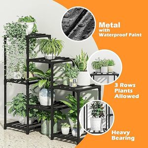 Maceta de metal de 7 niveles más vendida, estación de macetas para interiores/exteriores para balcón y jardín, precio para esquina decorativa - Product Image 2