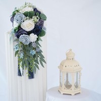 XinQi Europese Professionele Luxe Hoge Kwaliteit Bruidsboeket met Waterdruppelvormige Bloemen van Zijde Kunstbloemen in Karton