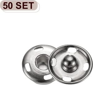 HARFINGTON Ensemble de boutons-pression à coudre en métal, attaches à pression pour sacs à main, vêtements, etc. - Product Image 3