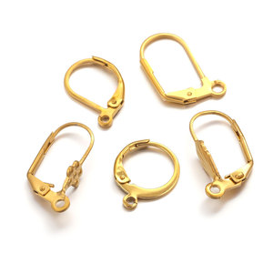 Aceworks French <b>Hook</b> Leverback <b>Earrings</b> | 18K PVD Gold Plated Stainless Steel Ear Wire Clasps for DIY Jewelry Making Findings - Product Image 2