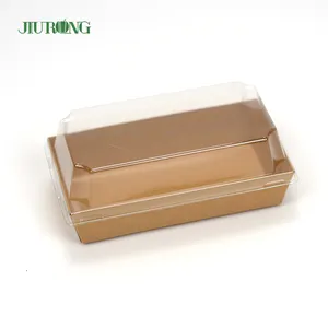 Jiurong 155*85*35 мм водонепроницаемая упаковка для еды на вынос, крафт-бумага, коробка для суши и еды на вынос с крышкой для домашних животных