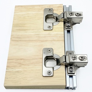 20 Bisagras de cierre suave empotradas con tornillos, bisagra de perfil de aluminio para gabinetes, placa de conexión a juego para aplicaciones en cocinas y salas de estar - Product Image 1