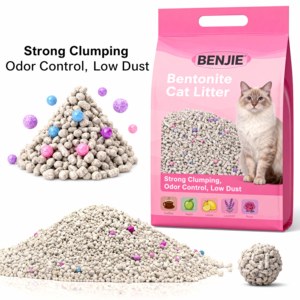 Litière pour chat sphérique en bentonite Benjie OEM BSCI, faible teneur en poussière, contrôle des odeurs, écologique, hautement absorbante, modèle BJBCT122107 - Product Image 1