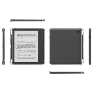 Étui avec support pour stylet pour liseuse Kobo Libra <span class=keywords><strong>Clara</strong></span> Colour 2E <span class=keywords><strong>2</strong></span> HD Sage 7 pouces, liseuse électronique transparente en TPU souple, Pbk158 Laudtec - Product Image 6