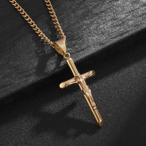 Stainless Steel <b>Cross</b> Pendant Necklace Unisex Punk Hip Hop Jewelry Geometric Design YS016 - Product Image 2