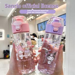 แก้วน้ำ sanrioed 550มล. ขวดพลาสติกสไตล์คลาสสิกลายการ์ตูน Kuromi My Melody ถ้วยฤดูร้อน - Product Image 2