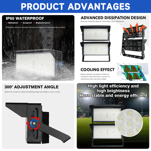 โคมไฟเสาสูง LED สำหรับสนามกีฬาสนามฟุตบอลและพื้นที่กลางแจ้งกันน้ำมาตรฐาน IP65โครงสร้างอะลูมิเนียมกำลังไฟ500W 1000W 1500W - Product Image 3