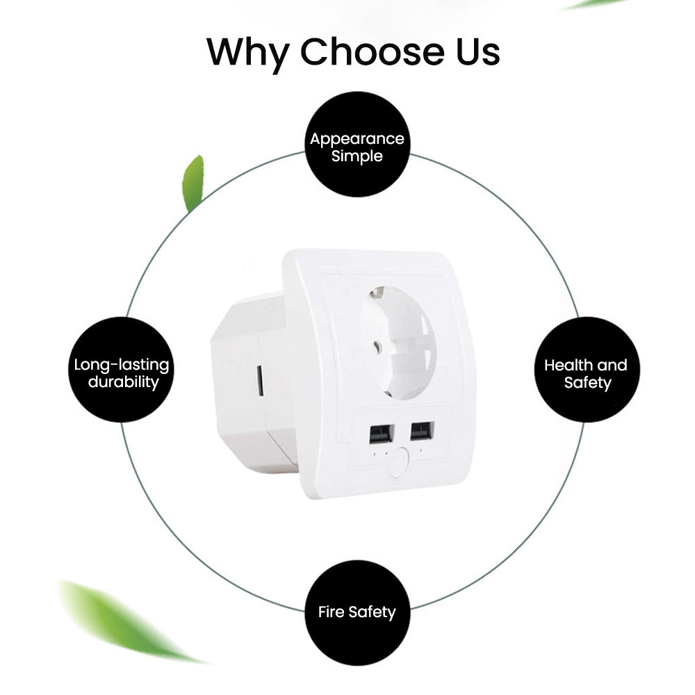 HONPNK European Wi-Fi Wall Socket Voice Remote Control Timed On/Off Function and Graffiti Style Smart Wall Socket