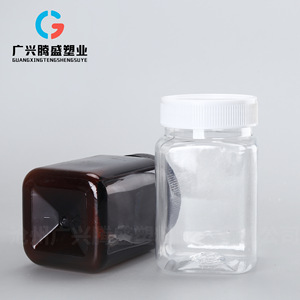 Square honey <b>jar</b>, 500g, New Zealand 1kg jam, PET food-grade <b>plastic</b> <b>jar</b>, 360ml honey packaging <b>jar</b> - Product Image 2