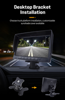7-Zoll-TFT-LCD-LKW-Monitor mit geteiltem Display, 2-Kanal-Kameraeingang & Nachtsicht, IP68 wasserdichter, staubdichter Butterfly-Halterung