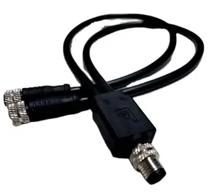 Conector m12 2,3,4,5,6,8,12 pinos, escudo de codificação x, tipo y, à prova d' água ip67