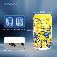 Écran publicitaire cylindrique LED créatif pour réfrigérateur avec fonction de refroidissement pour les marques de boissons