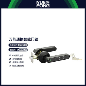 Yuefeng Maishi Smart Door <b>Lock</b> 7602 Graffiti Split Electronic Handle Password Unlock With <b>Key</b> Backup - Product Image 3