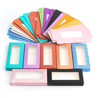 Boîte d'emballage de faux cils en carton vide, design gratuit, étiquette privée de luxe, logo personnalisé