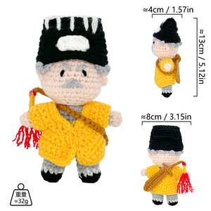 Juguete <span class=keywords><strong>de</strong></span> Ganchillo Hecho a Mano, Adorable Figura <span class=keywords><strong>de</strong></span> Dibujos Animados, Decoración <span class=keywords><strong>de</strong></span> Escritorio, Regalo Festivo, Tiburón con Espada, Pequeño Sol con Tarjeta, Gatito Gris - Product Image 6