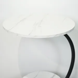 Modern Design Double Marble Tea Side Table Sofa Bedside Magazine Rack Bedroom End Table Coffee Table