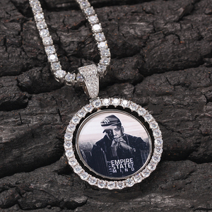 Collar <span class=keywords><strong>con</strong></span> Colgante <span class=keywords><strong>de</strong></span> <span class=keywords><strong>Foto</strong></span> <span class=keywords><strong>de</strong></span> Doble Cara, <span class=keywords><strong>Cadena</strong></span> Singapuriana Trenzada, Chapado en <span class=keywords><strong>Oro</strong></span>, <span class=keywords><strong>con</strong></span> Circonita Cúbica, Joyería Hip Hop para Fiestas y Bodas - Product Image 6