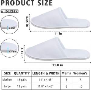 Chaussons en feutre polaire, chaussons d'invité, portables, lavables, jetables, antidérapants, pour la famille, les spas, les hôtels, les voyages - Product Image 3