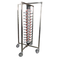 Chariot de service mobile en acier inoxydable et PP pour hôtel et banquet VNTKITCHEN, chariot à nourriture, porte-assiettes de restaurant, chariot de rangement pour 84 assiettes
