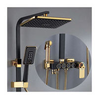 KOEN OEM Grifo Termostático Cromado ABS para Baño de Hotel, Monomando con Función de Pausa, Lluvia Suave y Chorro de Masaje, Agua Fría y Caliente, Montaje en Pared