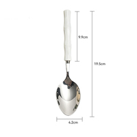 Ensemble de couverts en acier inoxydable de qualité alimentaire, manche en céramique en forme de bambou, vaisselle occidentale pour dîner et dessert, vente en gros