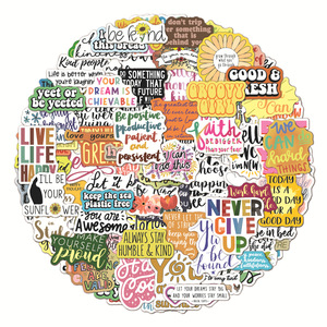 100 Pegatinas Económicas <span class=keywords><strong>de</strong></span> Vinilo Mate con Frases <span class=keywords><strong>de</strong></span> Aprendizaje <span class=keywords><strong>de</strong></span> Inglés, Diseño Creativo <span class=keywords><strong>de</strong></span> Dibujos Animados, Decorativas, Resistentes al Agua - Product Image 4