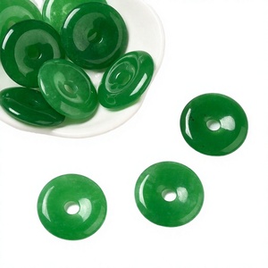 Pendentif en jade rond émeraude naturelle Sihui, plaqué argent, cadeau de fête classique, minimaliste moderne - Product Image 4