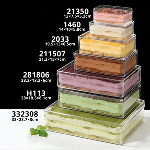 Contenitore Grande per Tiramisu, Scatola in Plastica Trasparente con Coperchio per Mousse e Dolci, Ordine all'Ingrosso - Product Image 1