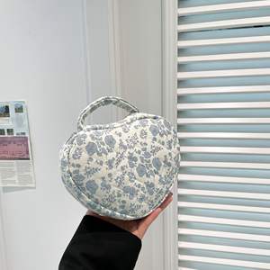Sac pour femme en coton matelassé, style INS, motif floral, grand espace, portable, motif floral, style estival, forme de cœur - Product Image 5