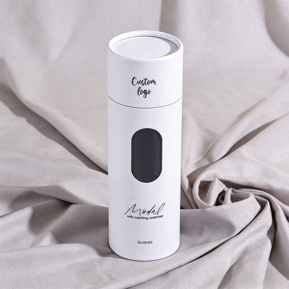 China Custom Embossed Round Paper Box Cylinder Packaging Box Kraft Paper Tube Box Packaging For Clothes