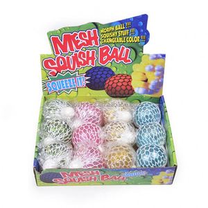 Balle anti-stress créative en TPR de 7 cm avec perles colorées, jouet sensoriel souple pour soulager l'anxiété - Product Image 3