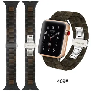 Tali Kayu untuk Apple Watch Band 42Mm 38Mm 40Mm 44Mm 41Mm 45Mm Gelang Kayu untuk Iwatch 8 7 6 5 4 SE