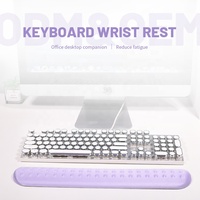 Tapis de souris de jeu ergonomique violet avec design à trous, tapis de bureau pour gamer, tapis de clavier en mousse à mémoire de forme pour le bureau et la maison