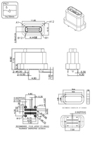 Connecteur femelle USB Type C étanche IP67 de type SMT à 24 broches