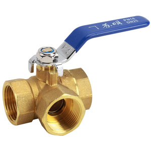 Válvula de bola de tres vías de latón DN25 PN16 tipo T tipo L, válvula de distribución de agua para calentador solar, interruptor de entrada y salida - Product Image 1