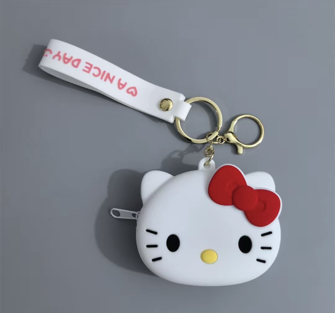 Kt cat white-coin purse