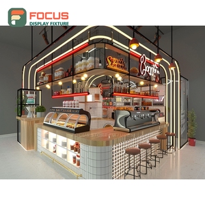 Mostrador de Servicio de Café Comercial con Estante para Pastelería, Mostrador de Cafetería en Negro Mate - Product Image 4