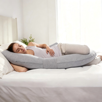 Oreiller de grossesse matelassé en forme de H, nouveau style, pour le corps entier, avec housse amovible et lavable