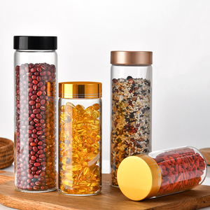 Dia 58mm 200ml 250ml 300ml düz tarafı uzun boylu reçel sos gıda yüksek kaliteli metal kapaklı cam kavanoz ve şişeleri korur - Product Image 3