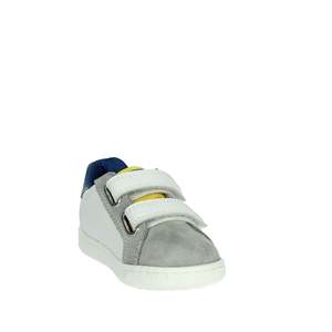 Baskets pour enfants Falcotto, blanches et grises, à fermeture Velcro, chaussures en toile tendance - Product Image 5
