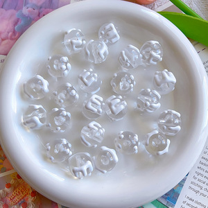 New Transparent Color Hand-painted Beads DIY Mobile <b>Phone</b> Chain Beaded Cute Summer <b>Small</b> Fresh Acrylic Beads - Product Image 3