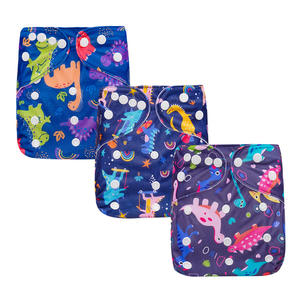 طقم من 3 قطع حفاضات أطفال قماش مضادة للماء قابلة لإعادة الاستخدام حفاضات أطفال ناعمة مريحة جيدة التهوية - Product Image 1