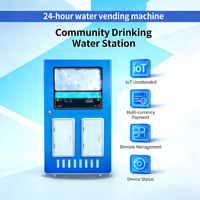 Máquina Expendedora de Agua Fría con Sistema de Pago por Monedas, Código QR y Token, Automática 24 Horas, Capacidad de 300L, Termoeléctrica