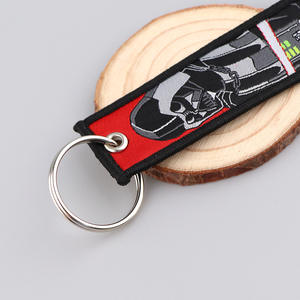 Longes anti-perte mignon dessin animé bébé Yoda porte-clés étoile dark vador Double face brodé lanière personnalisé guerre tissé porte-clés - Product Image 4